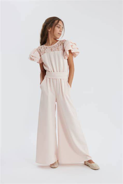 Tuta elegante bambina con blazer pastello