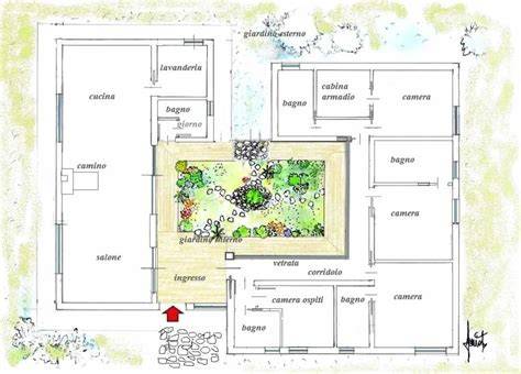 Giardino interno di una pensione
