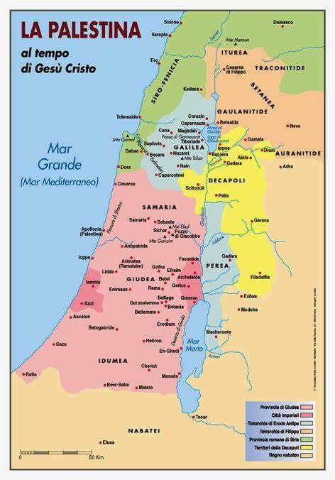 Cartina storica della Palestina biblica