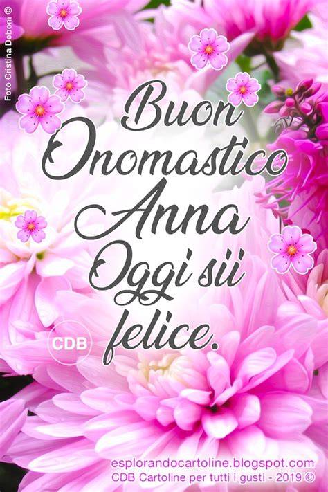 Cartolina floreale buon onomastico Anna
