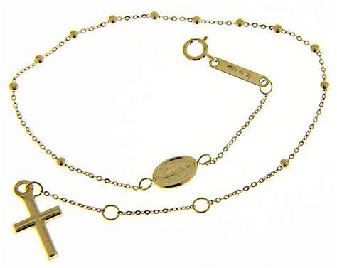 Rosario uomo in oro con croce e medaglia