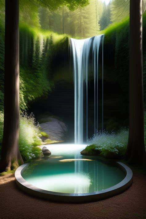 Fontana nel bosco con eremita
