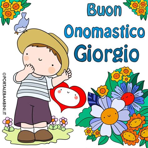 Cartolina buon onomastico Giorgio contadino
