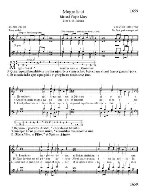 Spartito musicale del Magnificat