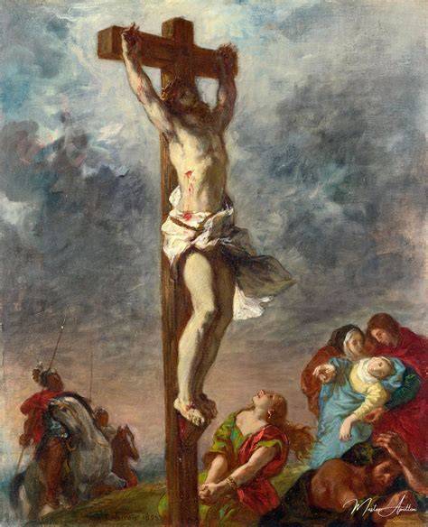 Cristo in croce luce drammatica Hayez