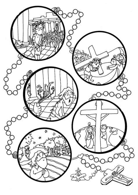 Disegni dei misteri del Rosario da colorare