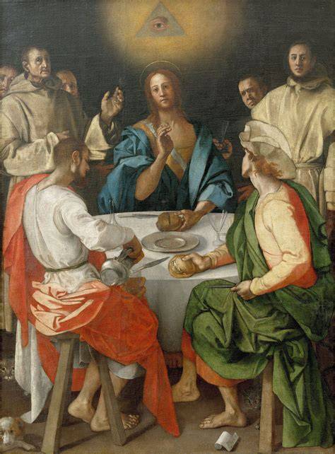 Cena in Emmaus del Pontormo occhio trinitario