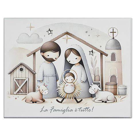 Quadro natività stilizzata Sacra Famiglia