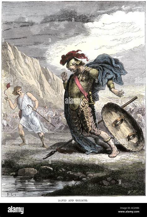 Davide affronta Golia con la fionda