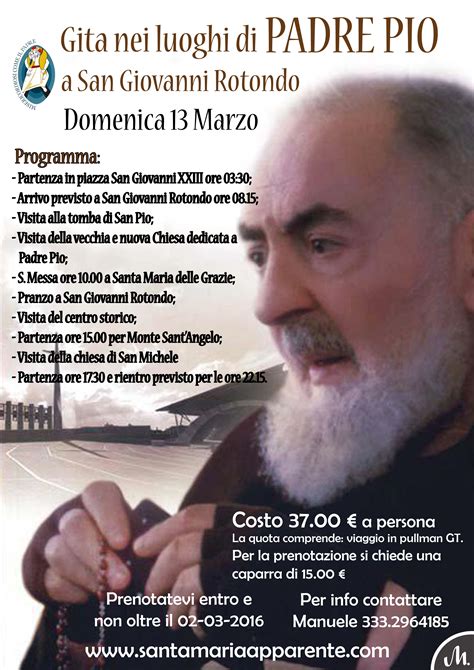 Pellegrinaggio nei luoghi di Padre Pio