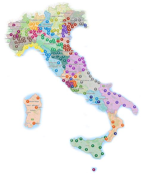 Mappa delle parrocchie della Diocesi di Lugano