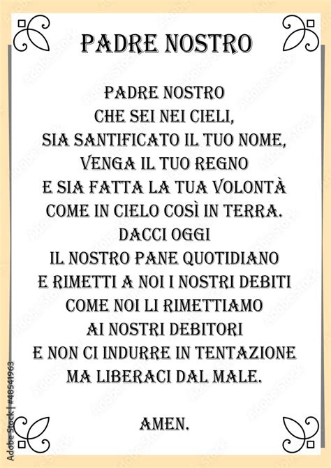 Poster A3 del Padre Nostro per bambini