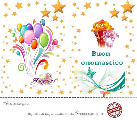 Biglietto auguri buon onomastico