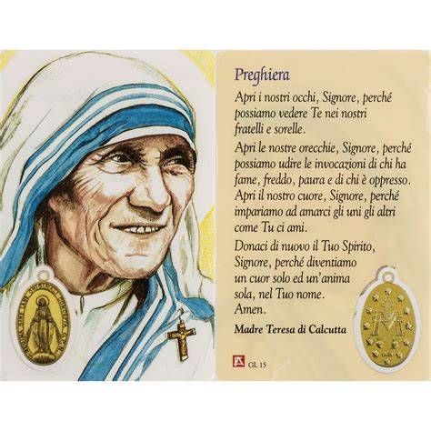 Madre Teresa in preghiera silenziosa