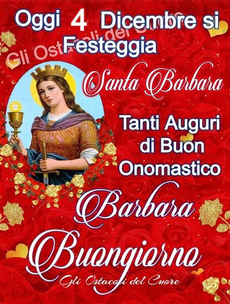 Santa Barbara con auguri floreali