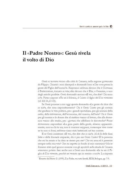 Gesù rivela il volto del Padre