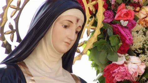 Santa Rita con rosa e spina