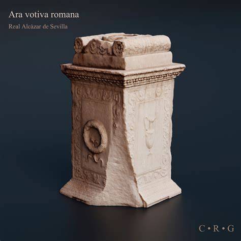 Ricostruzione di ara votiva romana