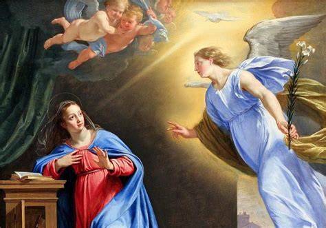 Arcangelo Gabriele con giglio nell’Annunciazione