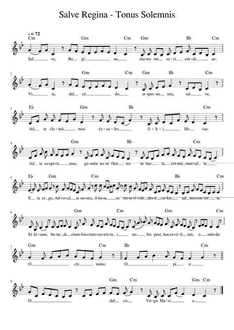 Salve Regina canto gregoriano spartito